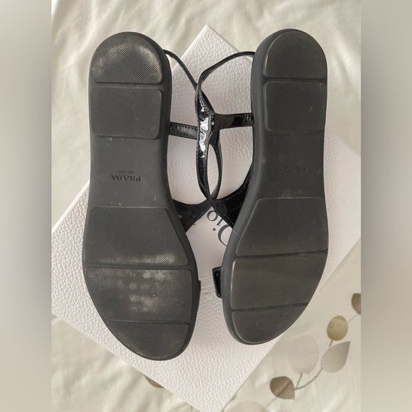 Authentic Prada black patent Sandal flats size 38 - Picture 6 of 7